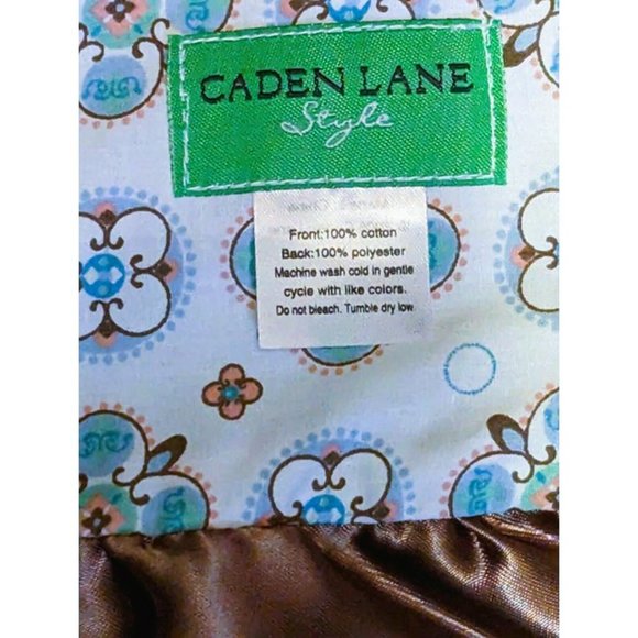 Blue Brown SATIN Ruffle BABY Blanket Cotton Reversable  CADEN LANE Style Blue Brown SATIN Ruffle BABY Blanket Cotton Reversable Unused